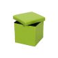 Songmics 38x38x38 cm Stool Pouf Cube Dice Green Foldable Safe Storage LSF10L (Kitchen)