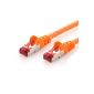 deleyCON CAT6 Patch Cable - S-FTP PIMF [0.5m] CAT.6 Network Cables / Ethernet Cable [Orange] double shielded - plated connection (electronic)