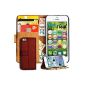 OneFlow Premium WALLET Case / Cover / Protective pouch wallet design with stand function - for Apple iPhone 5 / 5S - BURGUNDY (Electronics)