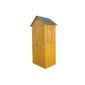 Beautiful garden cupboard for devices such as broom, rake & Co and OK for the price!
