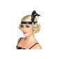Smiffy's silk hair band with feather and gem detail Black (Textiles)