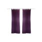 Set of 2 Dekoschal with loops and universal tape Purple 130x245cm