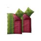 Linen 155x220 4 parts cotton trend Dafina green pink