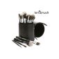 lenibrush - Brush 12 pieces - Brush Cup Holder - Cosmetic Brush - Black (Misc.)