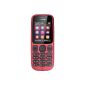 Nokia 101 dual SIM phone (4.6 cm (1.8 inch) TFT screen, FM radio) Red (Electronics)