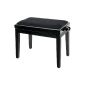 Classic Cantabile Piano bench black glossy (very stable spindle scissor mechanism, Height adjustable from 47-56cm, seat 55 x 32cm, velor) (Electronics)