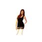 Women tank top with lace in many colors cotton long top with lace Long Shirt Mini Dress ML-36-38 Black (Textiles)