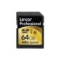 Lexar Professional SDXC Memory Card 64GB Class 10 UHS-I 400x LSD64GCTBEU400 (Electronics)
