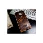 Original Akira Handmade genuine leather Samsung Galaxy S6 Flip Limited Edition Wallet Cover Handmade Case Cover Case Flip Wallet Pen cowhide dark brown (Electronics)
