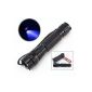 TGLOE (Tm) WF-501B UV LED Flashlight + ultraviolet black light + charger NG4154