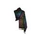 Stole Pashmina and silk scarf - Kashmir Arabesque Designs Rainbow Multicolor (Clothing)