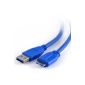 3.0m (meters) - CSL - USB 3.0 cable (SuperSpeed) | A plug to Micro-B plug | connecting cable / data cable for smartphone / tablet and more.  | Up to 5 Gbit / s | 3 meters (Electronics)