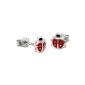 Tea Wee children earring red ladybug stud earrings 925 silver stud earrings Children Children Jewelry SDO211R (jewelry)