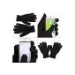iProtect Premium touchscreen gloves - for devices such as Apple iPhone 5 HTC One Samsung S4 and all other smart phones - in black (Electronics)