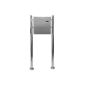High-quality V2A stainless steel stand letterbox with newspaper compartment, 120 cm high, weight 5.4 kg