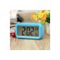 Anself LED Digital Alarm Watch repeat snooze light activated sensor Backlight Time Date Temperature Display (Blue) (household goods)