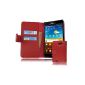 Cadorabo!  PREMIUM - Book Style Case in Wallet Design For Samsung Galaxy Note (N7000 1.Generation) in CHILI RED (electronic)