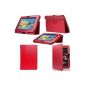 Deluxe Leather Case Cover for Kindle Fire HD Red 7 