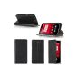 Case luxury OnePlus One black Ultra Slim Leather Style with stand - Flip Cover Case Folio protective shell One Plus One 3G / 4G / LTE / Wifi XEPTIO Noire-pocket Accessories: Exceptional box!  (Electronic devices)