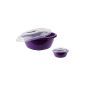 Mixing bowl 15 liters.  Mixing bowl with lid and handle.  Plastic color violet Diameter 42 cm