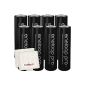 Kraftmax 8-pack Panasonic Eneloop XX PRO AA / Mignon batteries - Newest Generation - 2550 mAh rechargeable batteries in high Kraftmax Akkubox V5, 8 Pack (accessory)