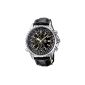 Casio - EF-527L-1A - Building - Men's Watch - Quartz Chronograph - Black Dial - Black Leather Strap (Watch)