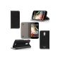 Luxury Case Wiko Darkmoon Black Ultra Slim Leather Style with stand - Flip Cover Case Folio protective shell smartphone Wiko Darkmoon black - Accessories pouch discovery XEPTIO Price: Exceptional box!  (Electronic devices)