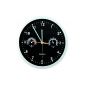 Design wall clock McVoice with Thermo- & humidity meters, black