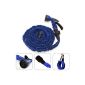 Expandable hose watering from 7.5 to 23 meters - blue retractable hose with gun 7 jets