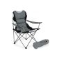 . TecTake® angler armchair Camping chair gray / black padded and water-repellent including with drink holders carrying bag Ø director's chair Frame: 18 mm (Misc.)