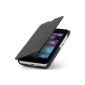 StilGut® UltraSlim Case Case in Book Type Leather Style for Nokia Lumia 530, Black (Electronics)