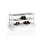 Shoe rack shoe rack shoe rack RESA, chrome-plated with 3 floors, in white, stpelbar, stable