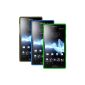 PrimaCase - Set of 3 Original Sony Xperia ion TPU Silicone Transparent - Black / Blue / Green (Electronics)