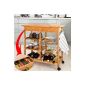 SoBuy XXL trolley made of high quality bamboo kitchen carts, kitchen shelf, PFCs (B72xT37xH75cm FKW06-N) (household goods)