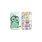 Voguecase 2 in 1 Hard Plastic Shell Cover Case Case Case Cover For Samsung Galaxy Y S5360 (Blue Owl & Family Gel Sleepy Owl) Free pen of universal random screen (Electronics)