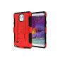Note 4 Case, Samsung Galaxy HOOMIL® Note4 drop-proof shockproof Handyschutzhülle Soft Silicone Dual Layer Armor Holster Case with stand and belt clip Case for Samsung Galaxy Note N9100 4 N910F N910C (Red) (Electronics)