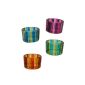 Teelichthalter colorful striped, set of 4, glass (household goods)