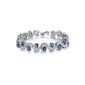 FLORAY Female Zircon Sparkling Tennis Bracelet.  Waves Design.  Blue box free jewelry.  Beautiful gift.  (Jewelry)