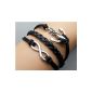 Jirong Infinity Bracelet anchor Bracelet Charm Bracelet Korean Black Wax cord Black Leather Personalized Bacelet 2471r (jewelry)