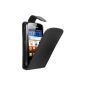 Black Premium Leather Case Cover for Samsung GT-S6102 / S6102 (S6102B) Galaxy Y Duos - Flip Case Cover + 2 Screen Protector (Wireless Phone Accessory)
