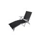 Deckchair Sunbed Acapulco aluminum + fabric, black (garden products)