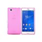 Sony Xperia Z3 Compact Case in Pink - Silicone Skin Case Cover Skin for Sony Z3 Compact (Not for the normal Z3 suitable) (Electronics)
