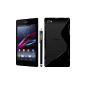 BAAS® Sony Xperia Z1 Compact Mini - Black S Line Silicone Gel Case + Stylus + 2x Screen Protector (Electronics)