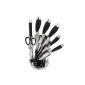 JOLTA® / SCHAEFER 8 pcs.  noble knife set made of stainless steel in Acrylständer / Knife Block (Black)