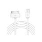 JETech® Apple USB Sync and Charging Cable Certified for iPhone 4 / 4S, iPhone 3G / 3GS, iPad 1/2/3, iPod, 2 meters (White) (Wireless Phone Accessory)