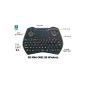 Rii Mini i28 Wireless ONE (QWERTY) - French Mini wireless keyboard with mouse touchpad backlit and ergonomic Air Mouse Gyro, audio and microphone jack 3.5 '' ALL IN ONE - Black