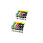 10 ink cartridges for Canon IP 4200 with Chip - 2 BK 28 ml + 2x each bk / c / m / y 14 ml, compatible cartridges (Office supplies & stationery)