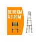 Linxor FRANCE - Telescopic Ladder PRO 86cm to 3.20 meters Aluminium - Standard EN131 - 2 YEAR WARRANTY (Miscellaneous)