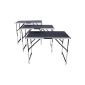 TecTake Pasting tables Aluminium set of 3 folding trestle tables 300x60cm height-adjustable work table height Camp Table BBQ picnic barbecue laptop (Miscellaneous)