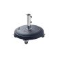 Umbrella stand with wheels made of polymer concrete around 50kg, black (garden products)